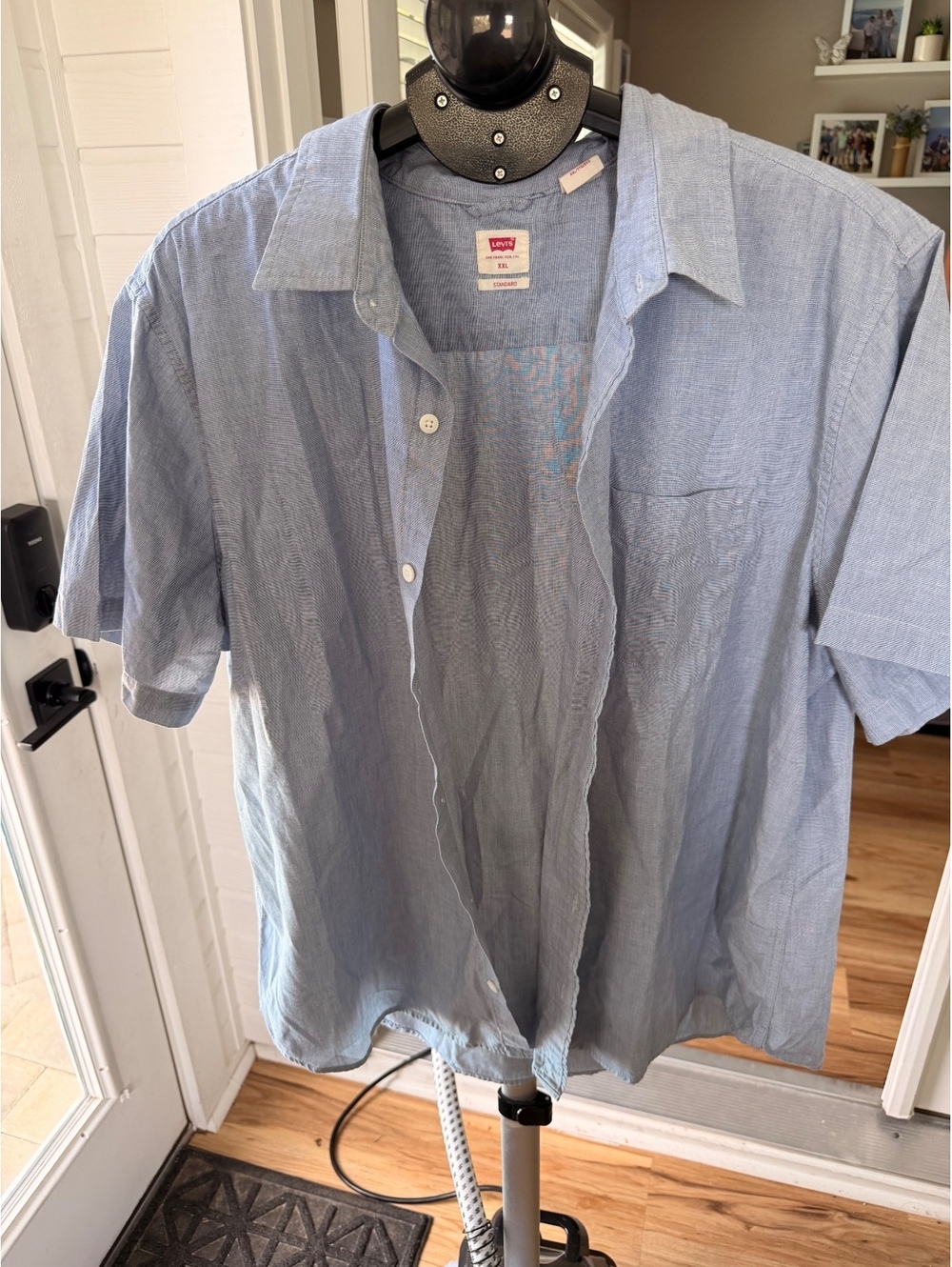 Levi's Men's Short Sleeve Shirt XXL Light Blue Casual